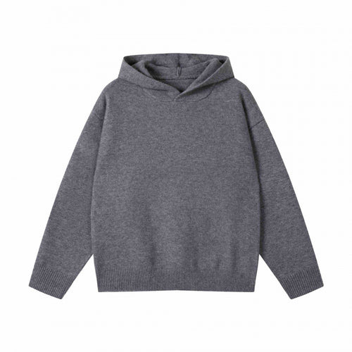 Unisex Oversize-Feinstrick-Kapuzenpullover mit Raglanärmeln und geripptem Saum Nord Taschen