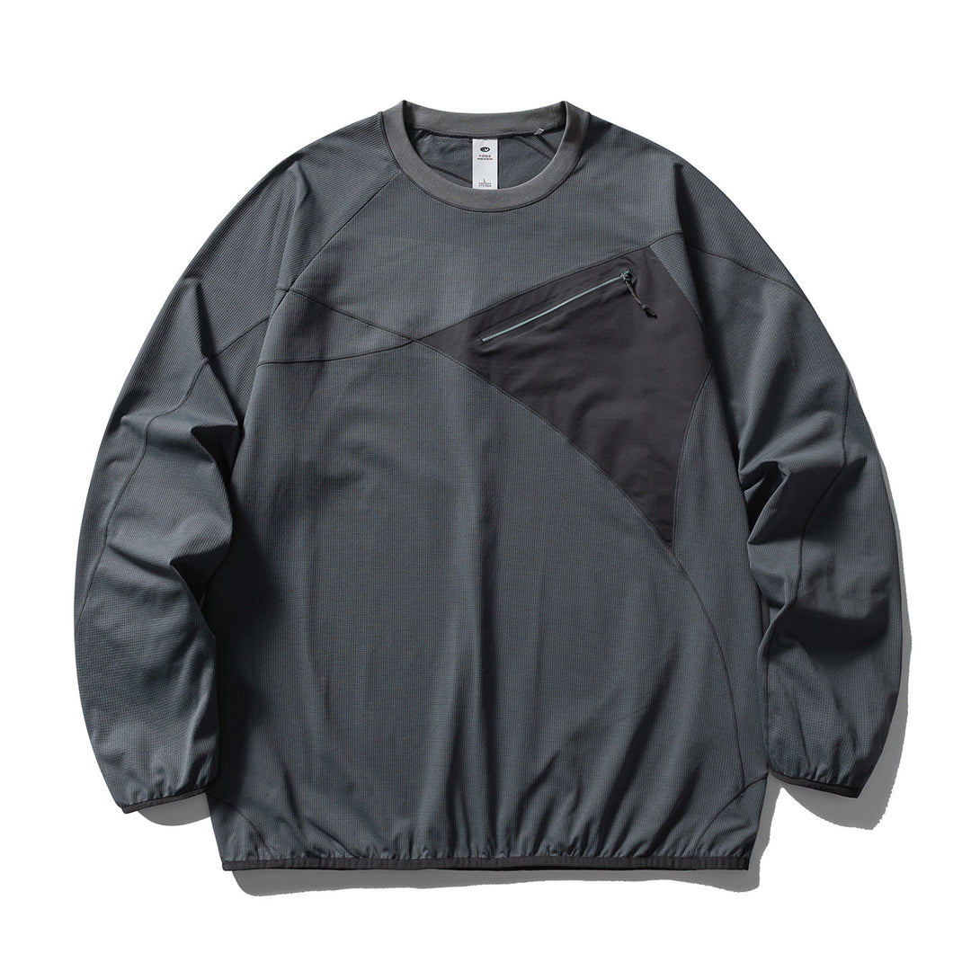 Unisex Technisches Oversize-Sweatshirt mit diagonalem Reißverschluss‑Brustfach Nord Taschen