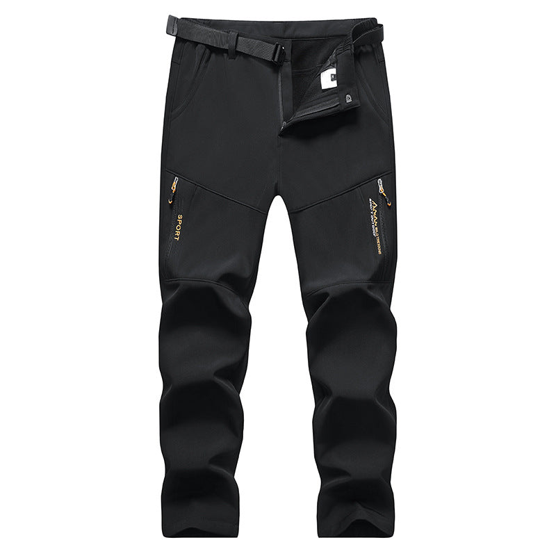 Herren Softshell-Outdoorhose mit integriertem Gürtel, knievorformten Verstärkungen und Reißverschlusstaschen Nord Taschen