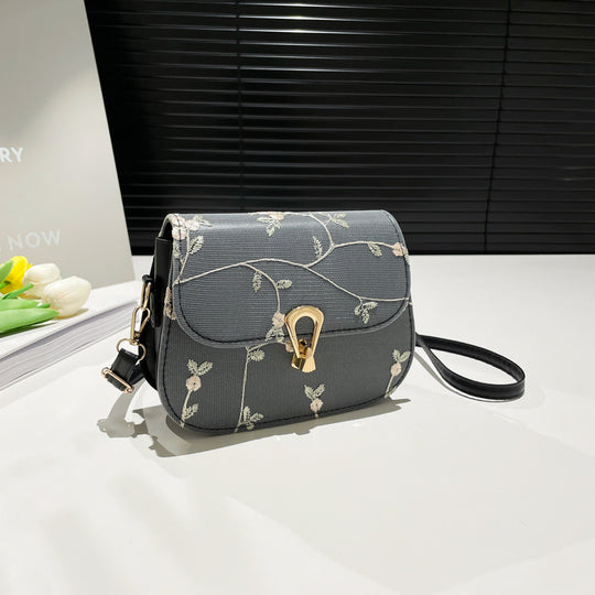 Damen Schultertasche mit exquisitem Floral-Design und hochwertiger Schnappverschlusstechnik Nord Taschen