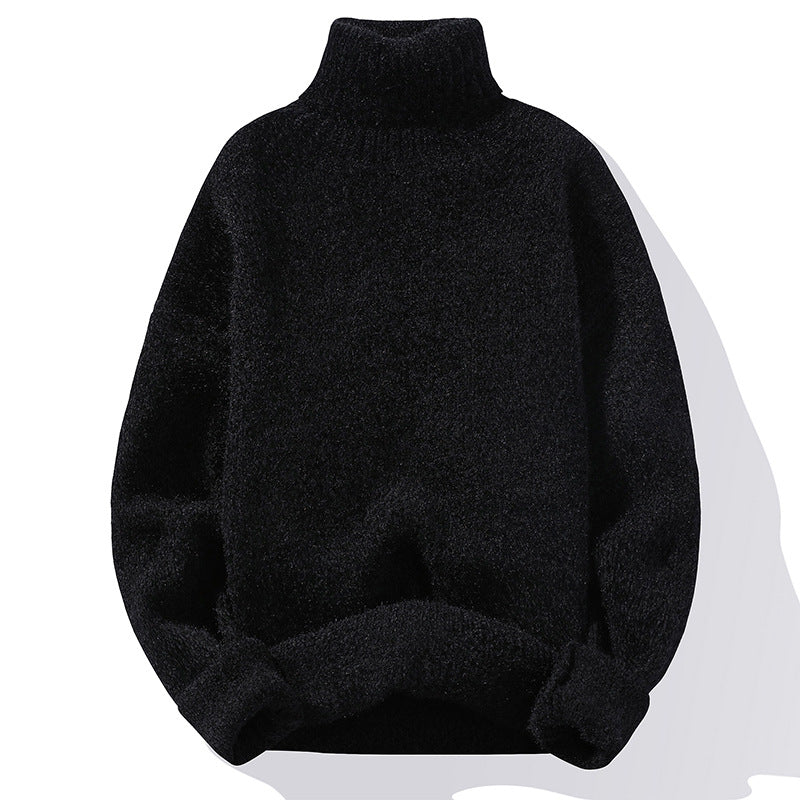 Herren Rollkragenpullover aus Bouclé-Feinstrick mit gerippten Bündchen Nord Taschen