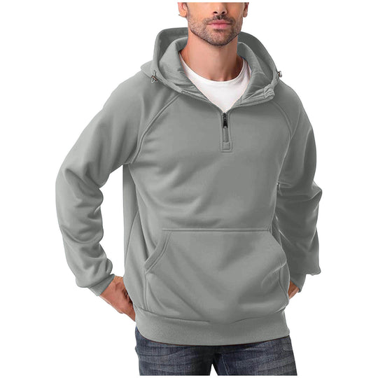 Herren Halbzip-Hoodie mit verstellbarer Kapuze, Kängurutasche und Raglanärmeln Nord Taschen
