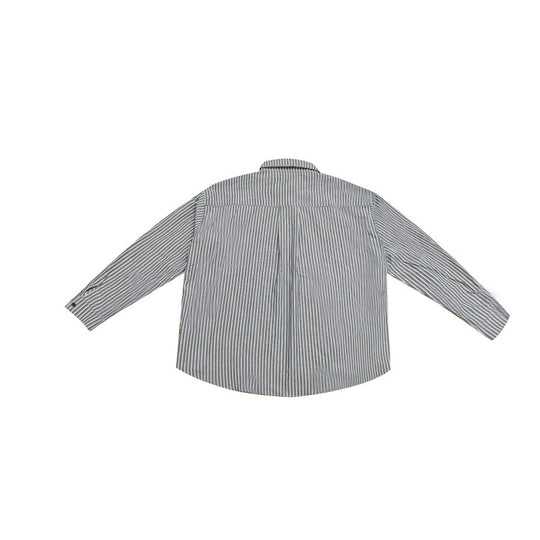 Damen Weites gestreiftes Hemd im Oversize‑Cut mit Hemdkragen und Brusttasche Nord Taschen
