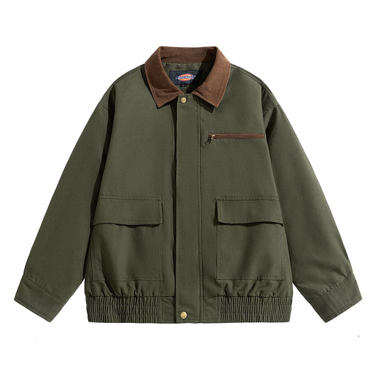 Herren Oversize-Utility-Fieldjacke mit Cordkragen, elastischem Saum & Pattentaschen Nord Taschen