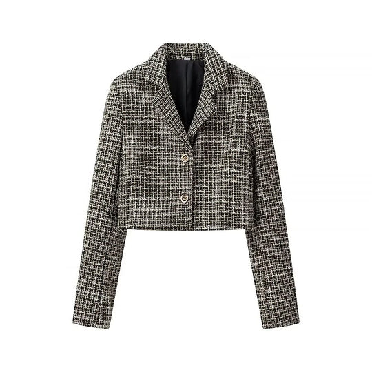 Damen Kurzblazer aus Bouclé‑Tweed mit kastiger Cropped‑Silhouette Nord Taschen