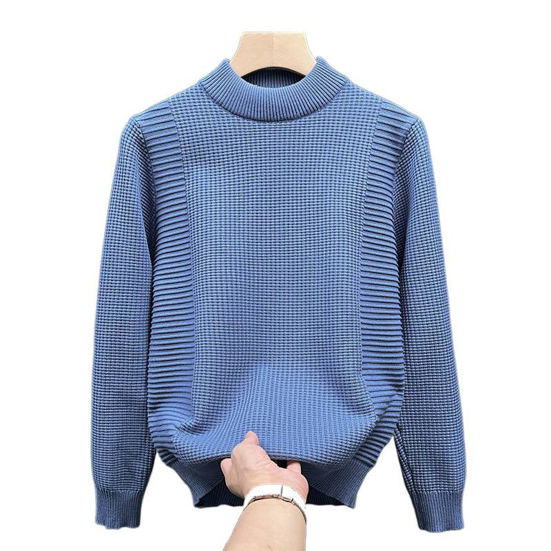 Damen Feinstrickpullover mit strukturierter Waffel- und Rippenstruktur und Stehkragen Nord Taschen