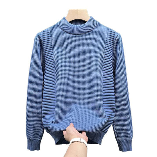 Damen Feinstrickpullover mit strukturierter Waffel- und Rippenstruktur und Stehkragen Nord Taschen