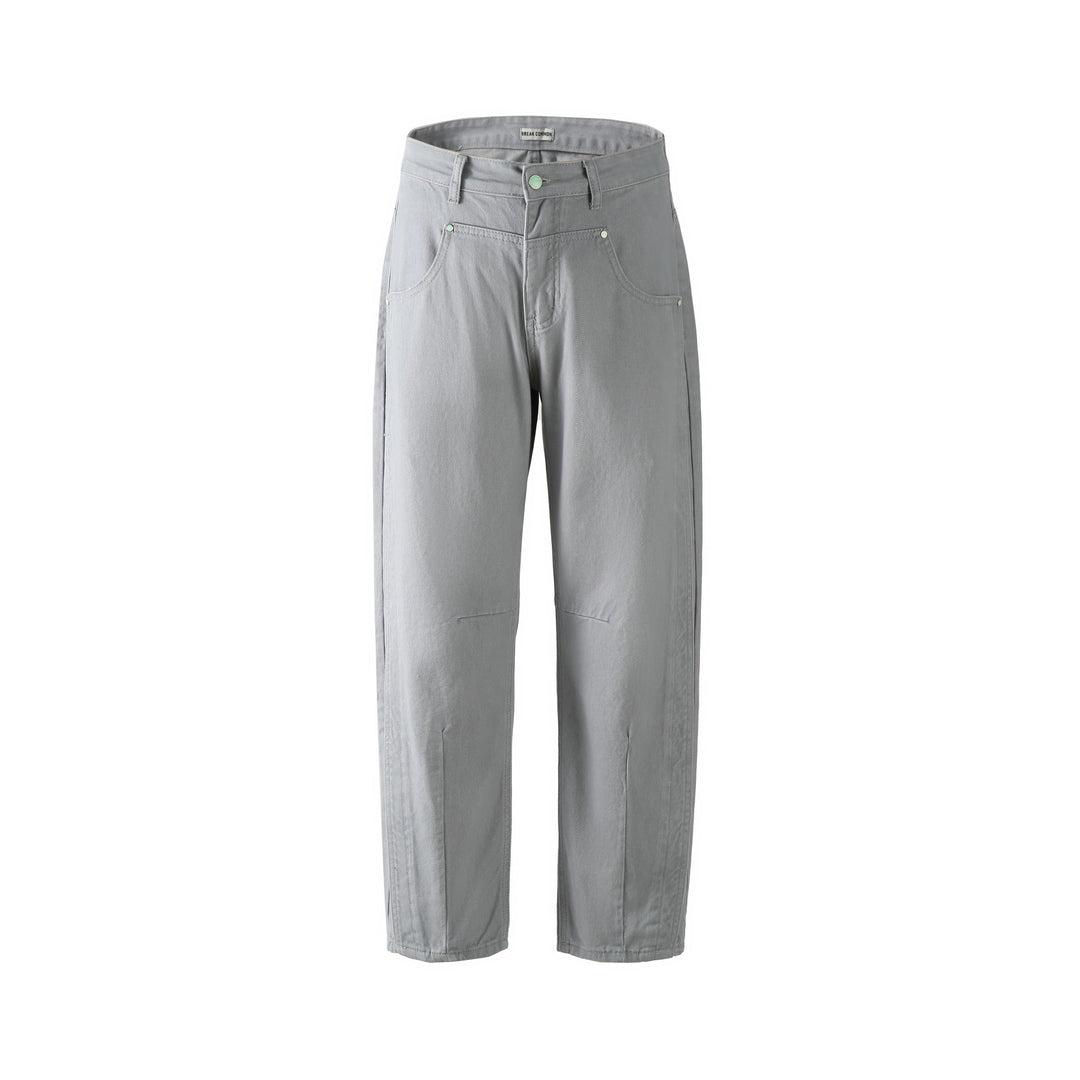 Damen Utility-Hose mit hoher Taille, geradem Bein und Ziernähten Nord Taschen