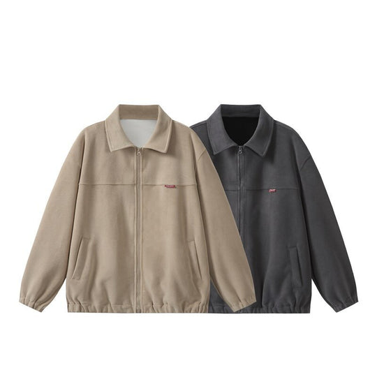 Unisex Fleece‑Blousonjacke im Boxy‑Cut mit Hemdkragen, durchgehendem Reißverschluss und elastischem Saum Nord Taschen