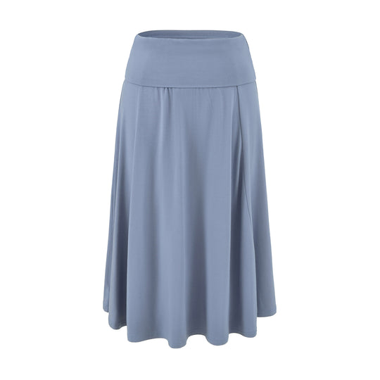 Damen Weicher Jersey‑Maxirock mit Umschlagbund und weit schwingender A‑Linie Nord Taschen