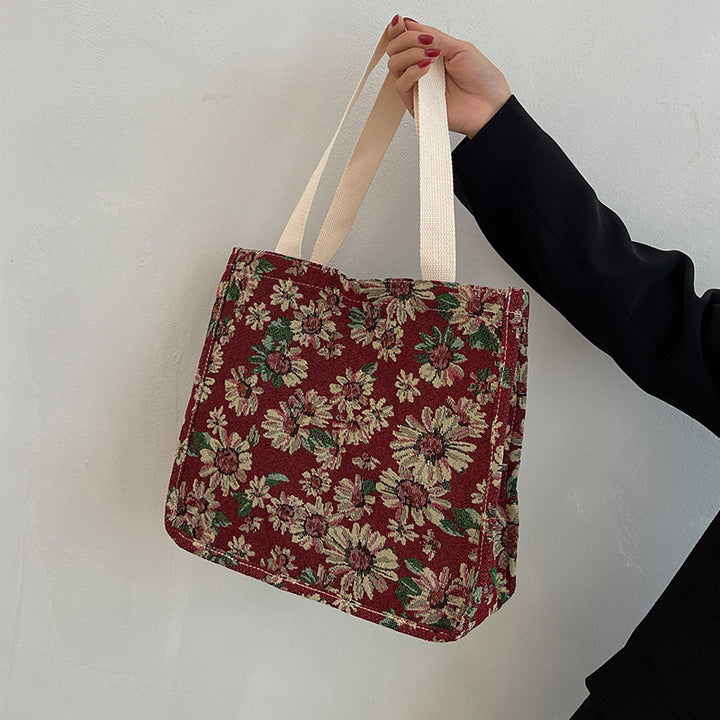Damen Jute-Shopper-Tasche mit floralem Design und robusten Henkeln Nord Taschen