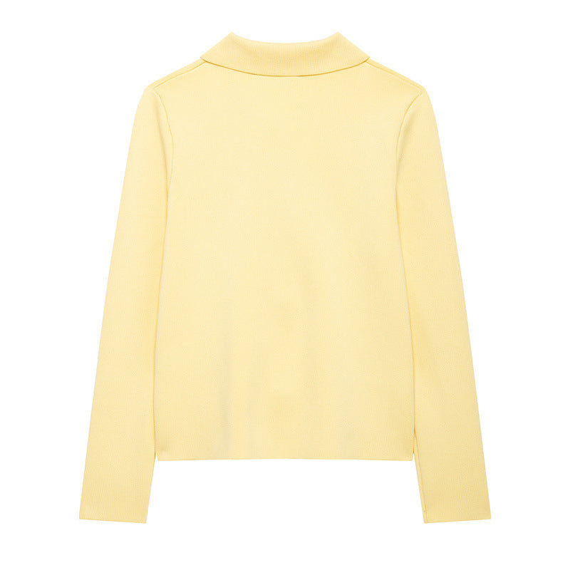 Damen 10+ taillierte Strickjacke mit Hemdkragen und Blütenknopfverzierung Nord Taschen