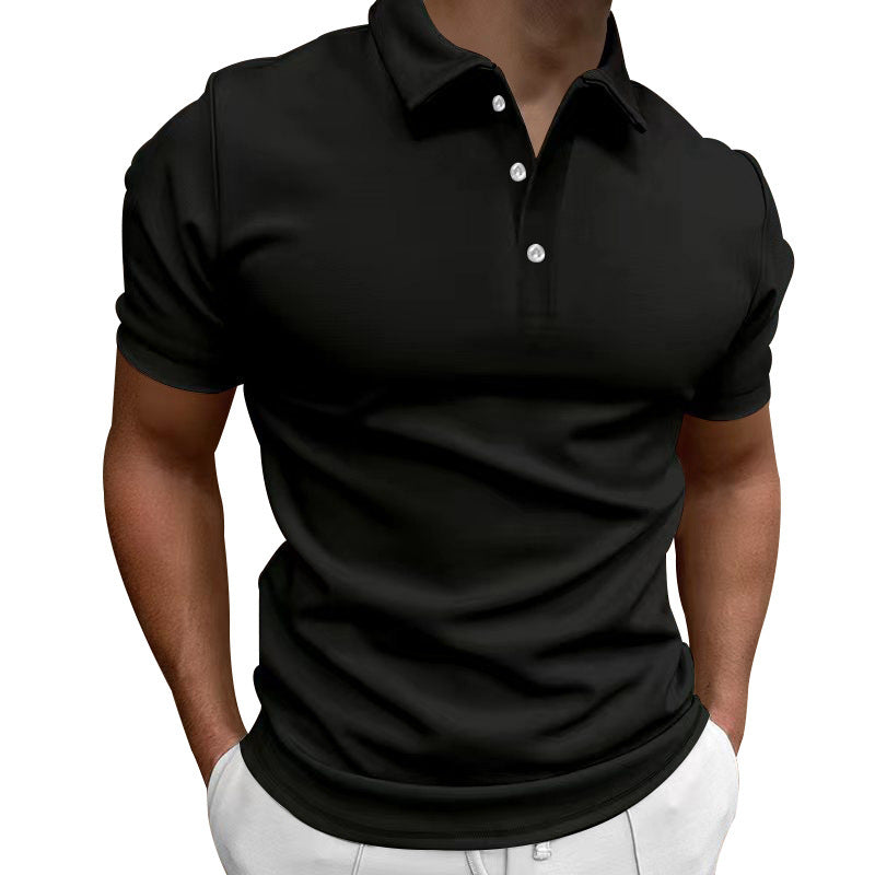 Herren nan schlank geschnittenes Stretch-Poloshirt mit Kentkragen und elastischem Saum Nord Taschen