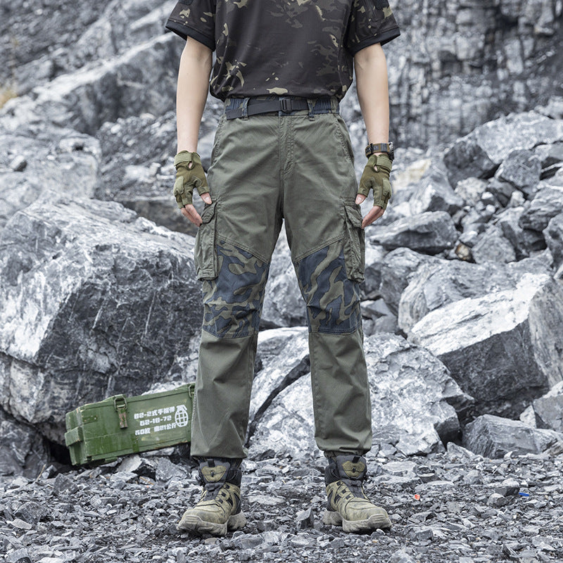 Herren Robust‑Tactical Cargohose mit Camouflage‑Kniepaneelen, Elastischem Saum und Utility‑Taschen Nord Taschen