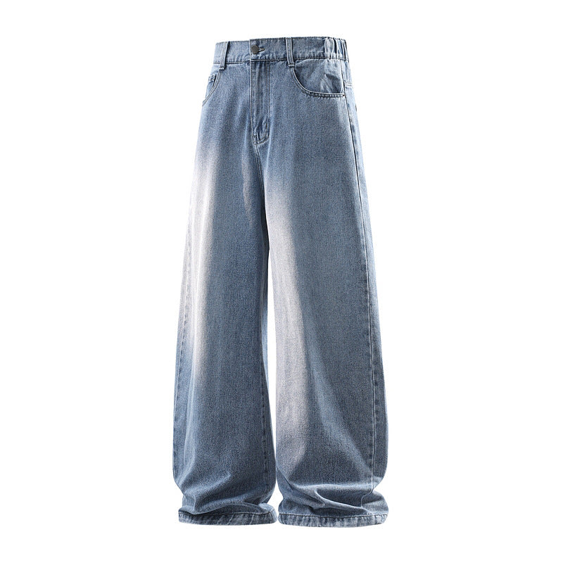 Damen Weite Jeanshose mit hohem Bund, elastischem Taillenbund und Baggy‑Silhouette Nord Taschen