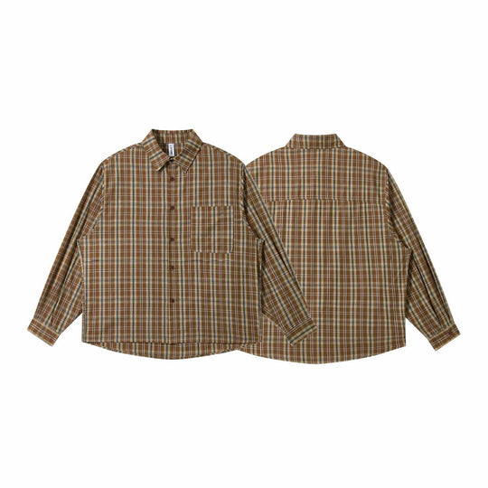 Herren Lockeres Karo-Workshirt aus Baumwollmischung mit aufgesetzter Brusttasche Nord Taschen