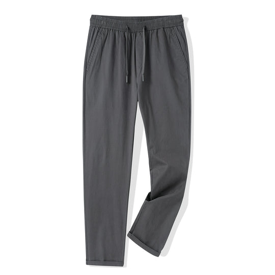Herren Leichte Baumwoll-Mix-Hose mit elastischem Kordelbund und geradem Bein Nord Taschen