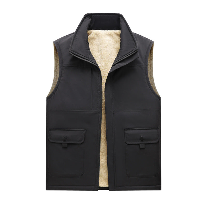 Herren Gefütterte Outdoor‑Utilityweste mit Teddy‑Inlay und Frontklappentaschen Nord Taschen
