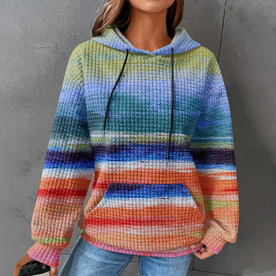 Damen Modischer Kapuzenpullover im Karodesign Nord Taschen
