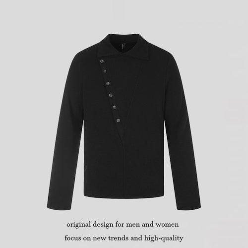 Herren Asymmetrische Hemdjacke mit schräger Knopfleiste und cleanem Stehkragen Nord Taschen