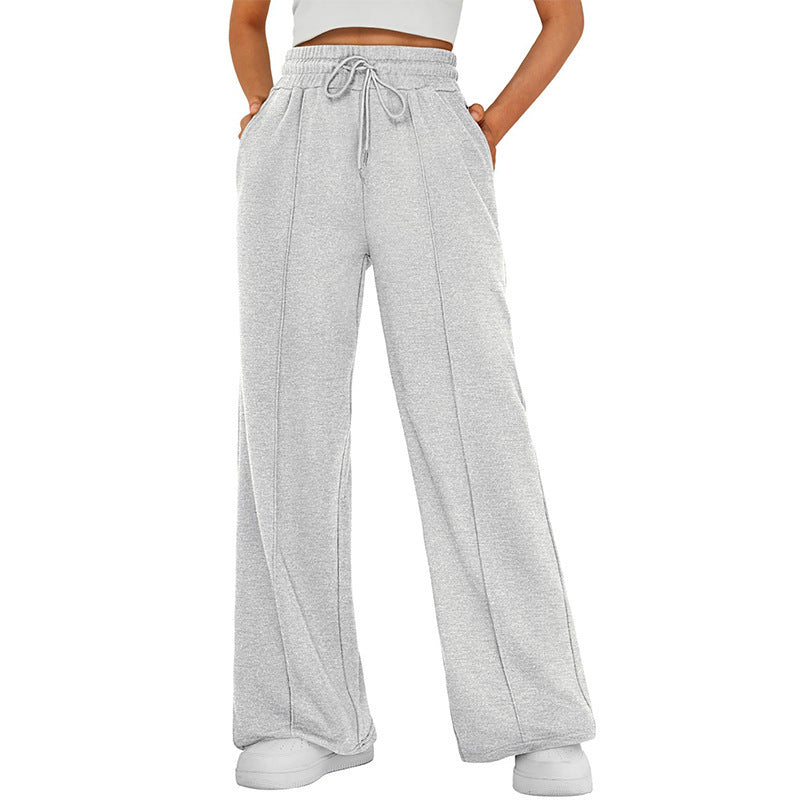 Damen weite Sweatpants mit hohem Bund und Tunnelzug Nord Taschen