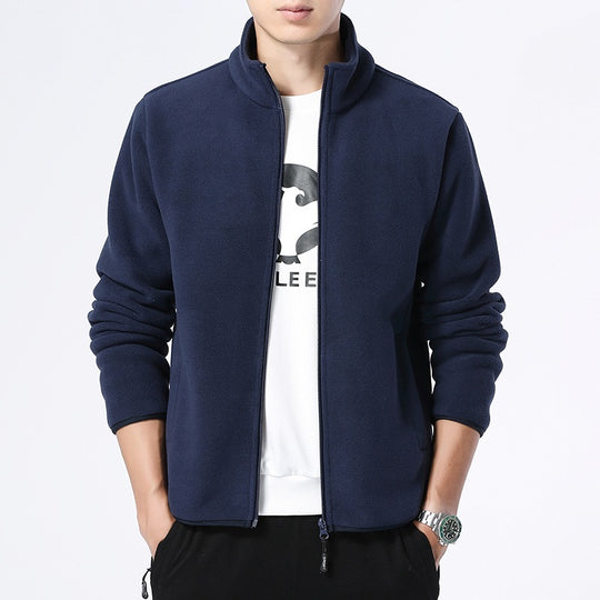 Herren Fleecejacke mit Stehkragen, durchgehendem Reißverschluss & Eingrifftaschen Nord Taschen