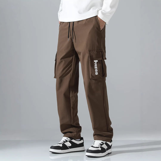 Herren Tapered Cargo-Jogginghose mit elastischem Tunnelzug, multifunktionalen Klapptaschen & ergonomischen Nähten Nord Taschen