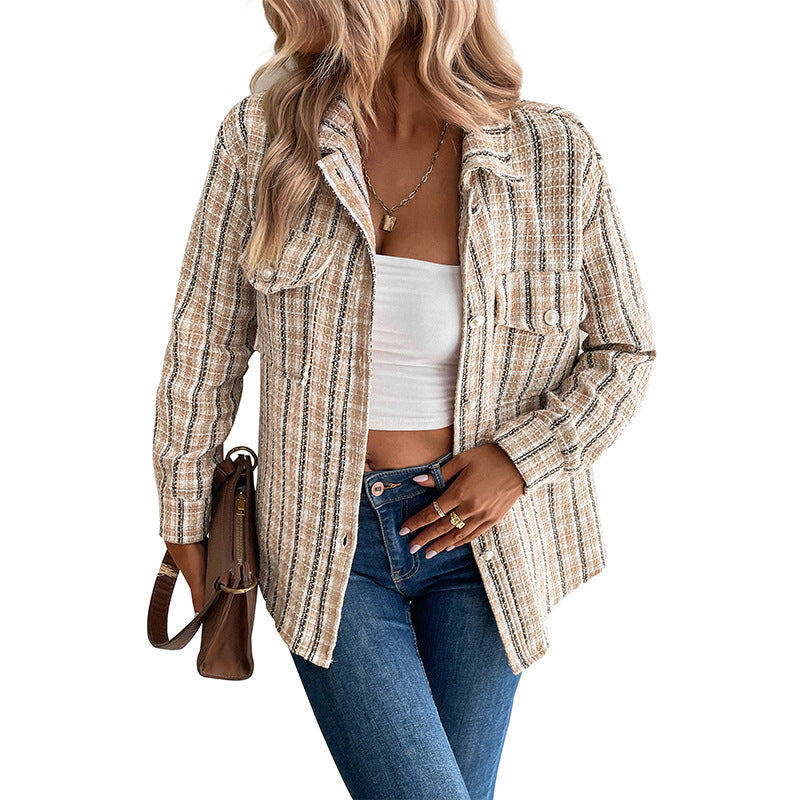Damen Karo-Hemdjacke Nord Taschen