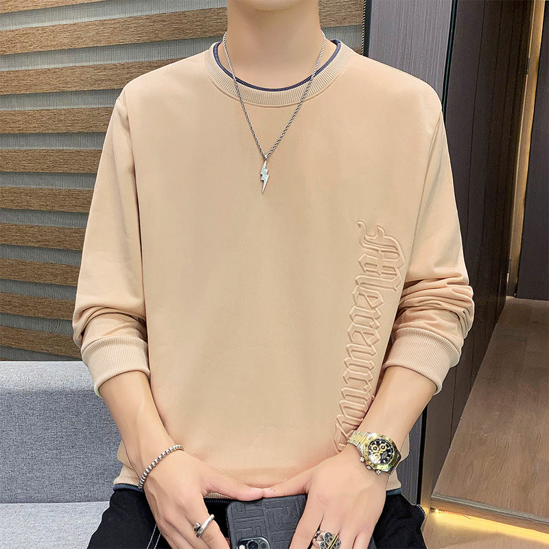 Herren Casual‑Sweatshirt mit seitlicher 3D‑Prägung, Rundhalsausschnitt und Rippbündchen Nord Taschen