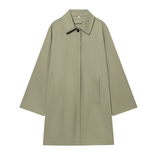 Damen Weitgeschnittener Cape‑Mantel mit verdeckter Knopfleiste und aufgesetzten Taschen Nord Taschen