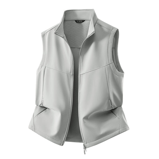 Damen Ärmellose Softshell-Weste mit Stehkragen, Stretchfutter und Zweiwege-Reißverschluss Nord Taschen