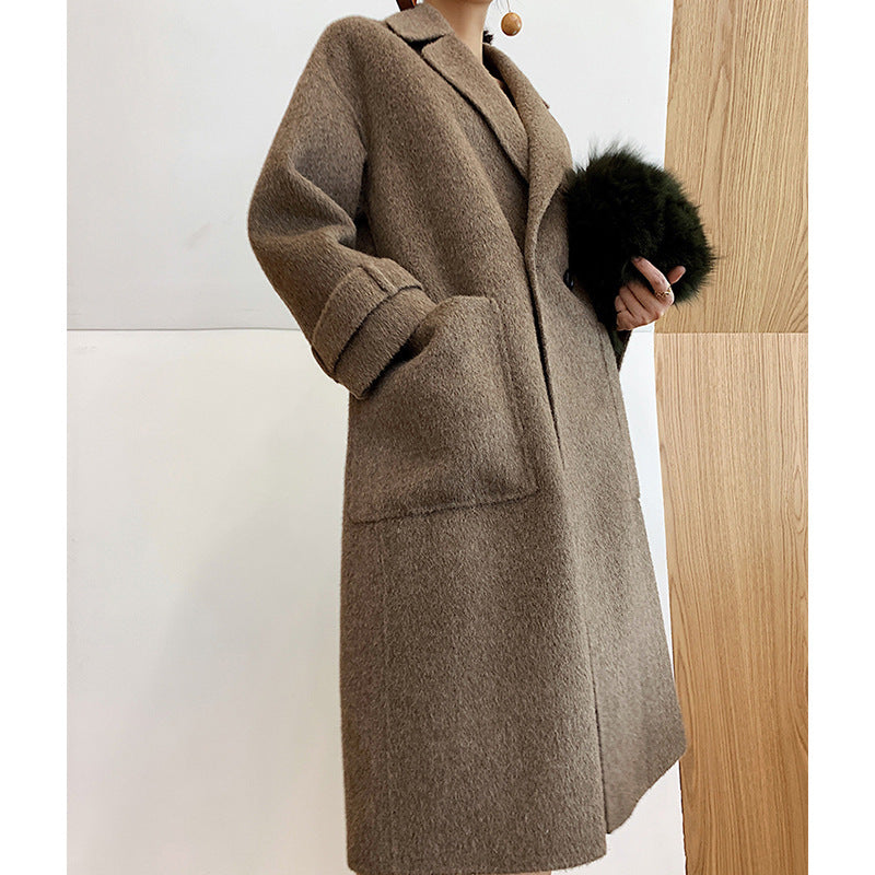 Damen Eleganter und bequemer Wollmantel Nord Taschen