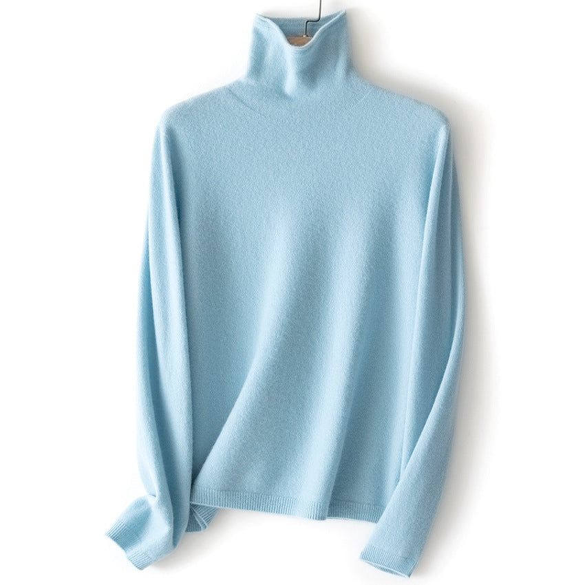 Damen Feinstrick Rollkragenpullover aus Kaschmirmischung leicht oversized Nord Taschen