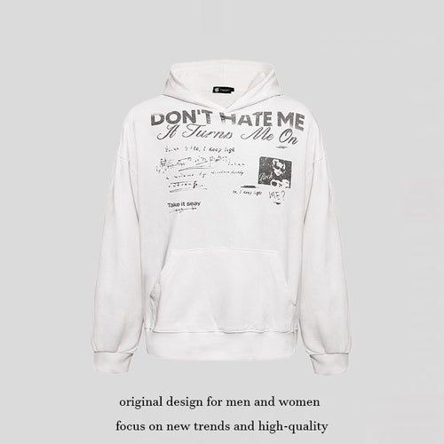 Damen Lässiges Oversize-Hoodie mit Typo-Frontprint, abgesenkten Schultern und Kängurutasche Nord Taschen
