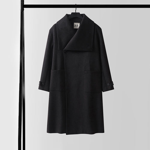 Damen Oversized Wollmix-Mantel mit weitem Schalkragen und aufgesetzten Taschen Nord Taschen