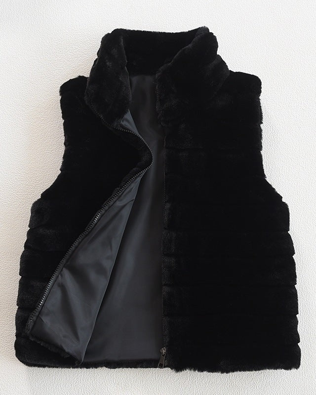 Steppweste aus Kunstfell Damen