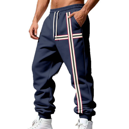 Herren Jogginghose mit seitlichem Tape-Streifen und elastischem Kordelbund Nord Taschen