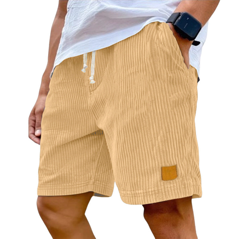 Herren nan Feincord-Shorts mit elastischem Tunnelzugbund, Kordelzug und tiefen Eingrifftaschen Nord Taschen