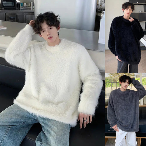 Damen Gemütlicher Oversized-Pullover mit flauschiger Textur Nord Taschen