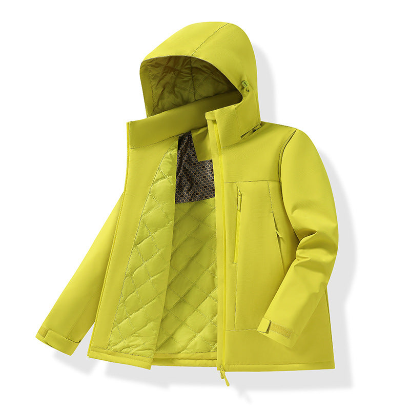 Herren Wasserabweisende gesteppte Thermo-Outdoorjacke mit Kapuze und verdeckten Reißverschlusstaschen Nord Taschen