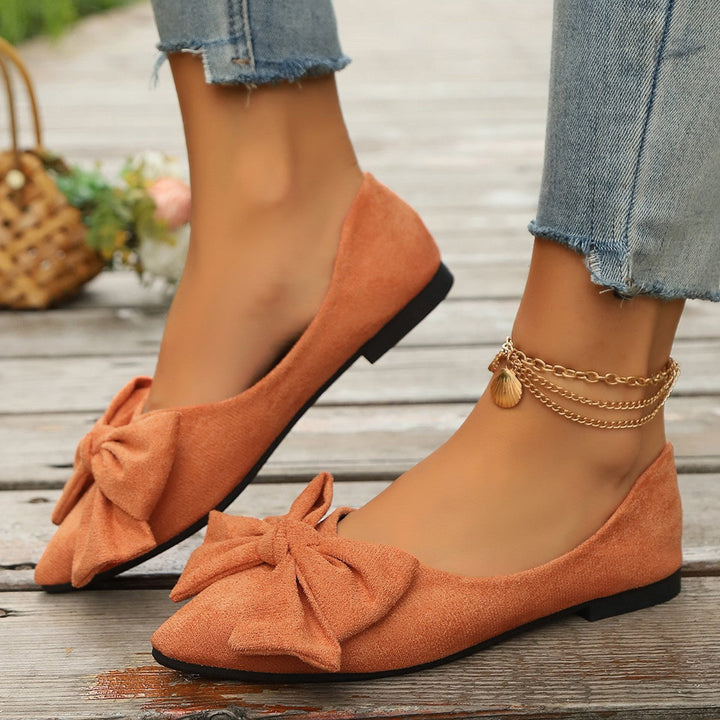 Damen Ballerinas mit modischer Schleifenapplikation und bequemem Fußbett