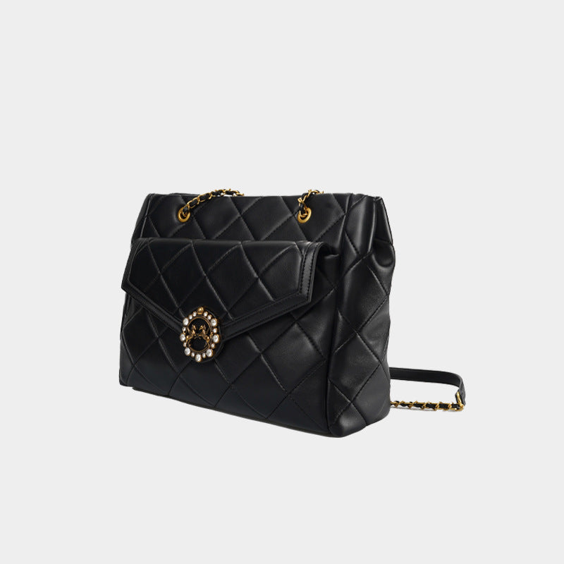 Damen elegante Stepp-Handtasche mit luxuriösem Verschluss Nord Taschen
