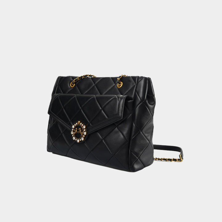 Damen elegante Stepp-Handtasche mit luxuriösem Verschluss Nord Taschen