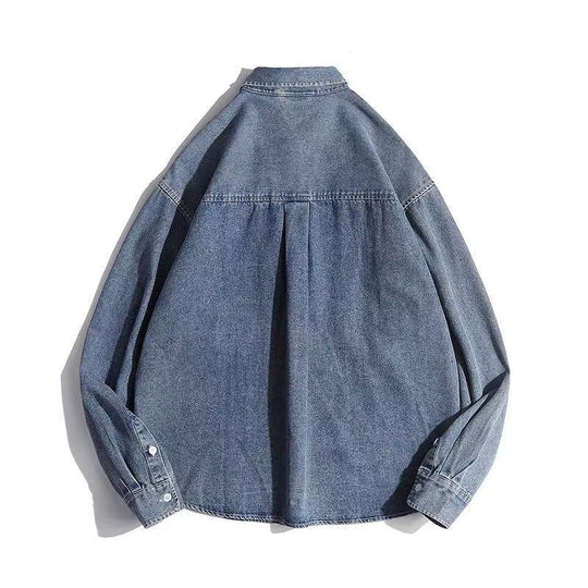 Unisex Boxy-Denim-Overshirt mit aufgesetzten Brusttaschen und gerundetem Saum Nord Taschen