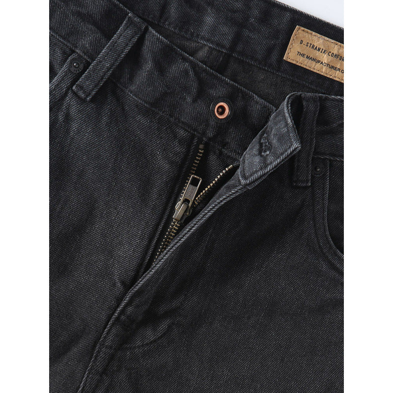 Herren Tapered Relaxed Denim-Jeans mit hoher Bundhöhe und cleaner Used-Optik Nord Taschen