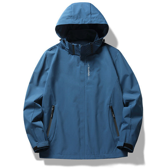 Herren zweilagige Softshell-Regenjacke mit abnehmbarem Fleece‑Innenlayer und verstellbarer Kapuze Nord Taschen