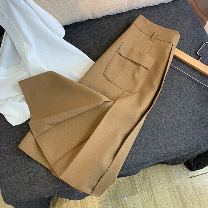 Damen Taillenhoher A‑Linien‑Midirock mit aufgesetzten Pattentaschen und Kellerfalten Nord Taschen