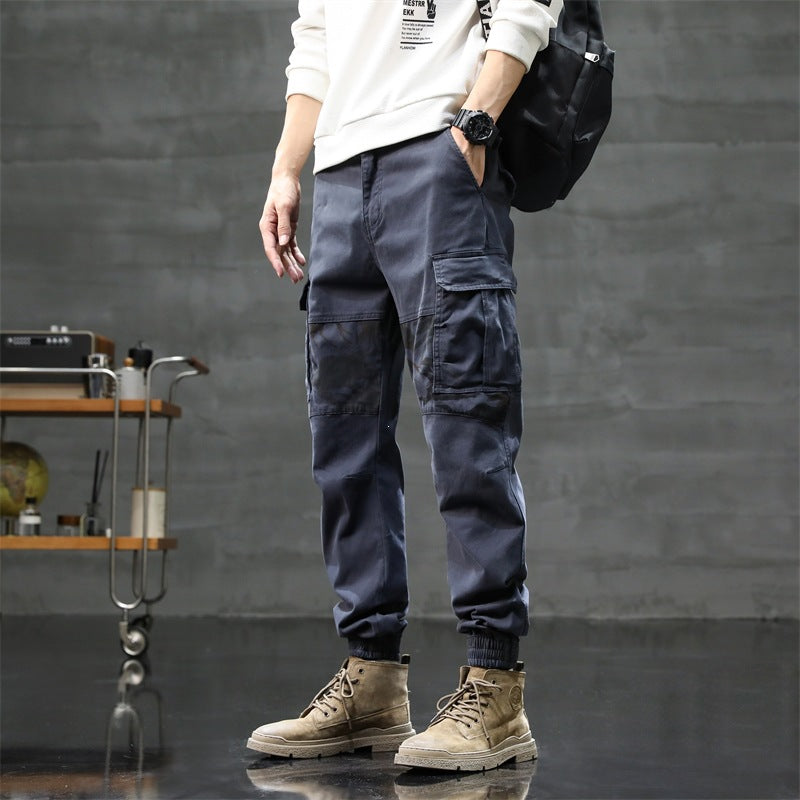 Herren Cargo-Jogginghose mit Camouflage-Knieeinsatz & elastischen Bündchen Nord Taschen