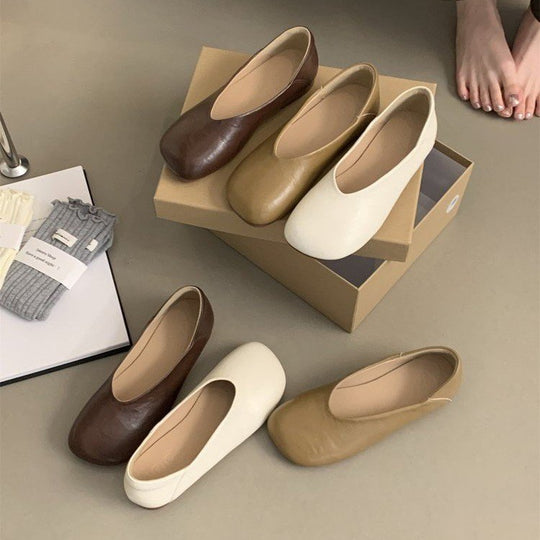 Damen bequeme Ballerinas aus hochwertigem Leder mit flexibler Sohle Nord Taschen