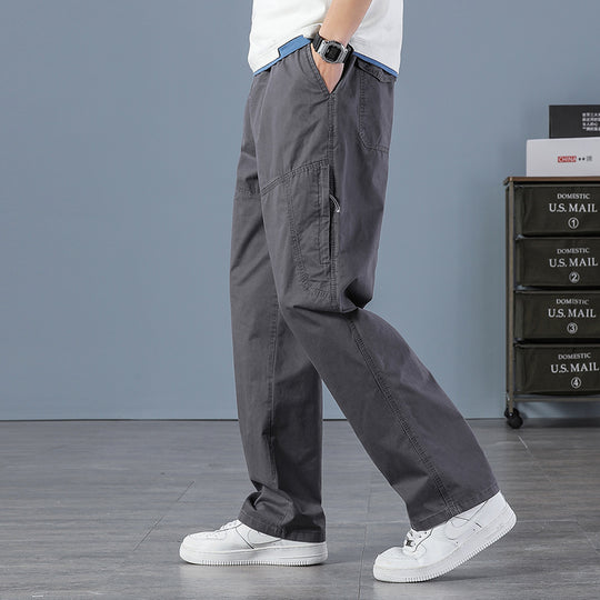 Herren Weite Utility-Cargohose mit geradem Bein, Mehrfachtaschen & lockerer Passform Nord Taschen